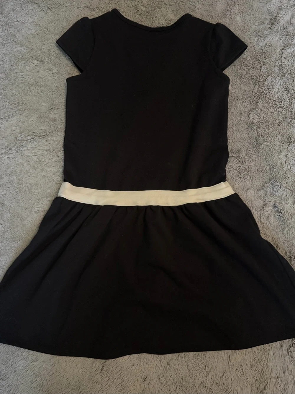 Gymboree Black Dress with Cream Trim and Bows
